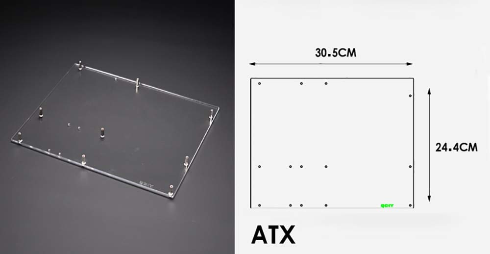 ATX Computer Open Air Case Bracket Acrylic DIY Bare PC Frame for ATX motherbar Support Graphics Card Transparent