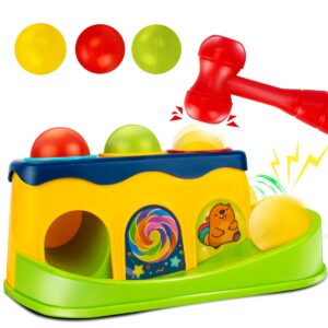 unih hammer and ball drop toys for 1 year old boy girl infant gifts - pound a ball toddler toys - baby toys for 6 to 12-18 months