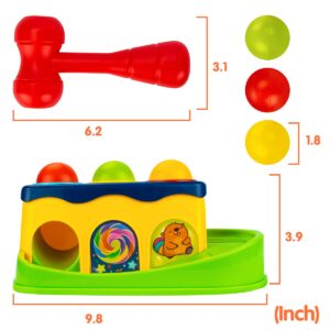 UNIH Hammer and Ball Drop Toys for 1 Year Old Boy Girl Infant Gifts - Pound a Ball Toddler Toys - Baby Toys for 6 to 12-18 Months