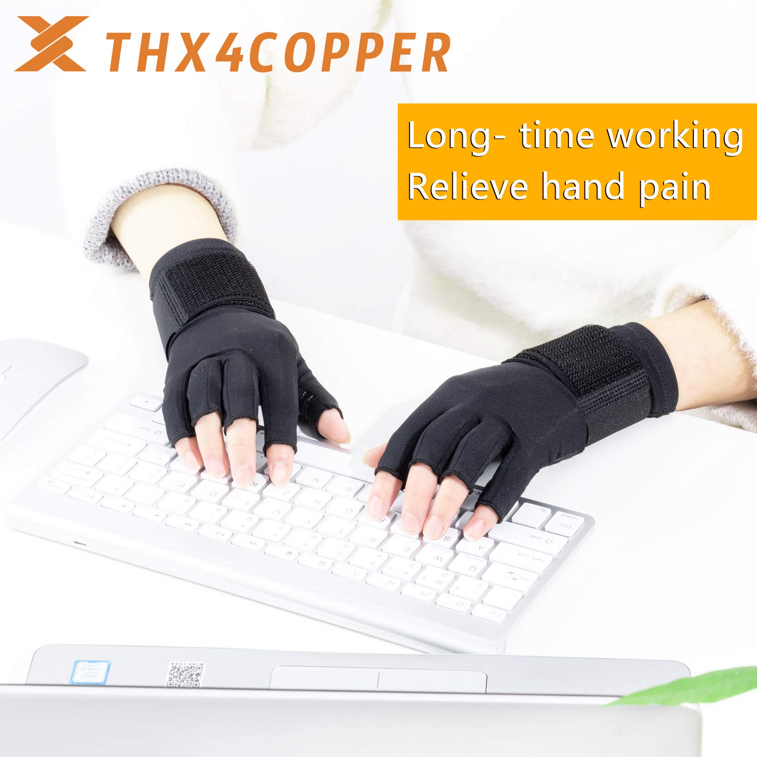 THX4COPPER Compression Arthritis Gloves with Strap, Carpal Tunnel,Support