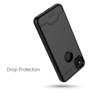 Teelevo Wallet Case for Google Pixel 4a [NOT Compatible with Pixel 4a 5G], Dual Layer Case with Card Slot Holder for Google Pixel 4a - Black