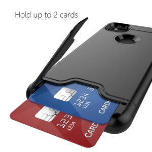 Teelevo Wallet Case for Google Pixel 4a [NOT Compatible with Pixel 4a 5G], Dual Layer Case with Card Slot Holder for Google Pixel 4a - Black