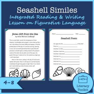 seashell similes: integrated reading & writing lesson on figurative language