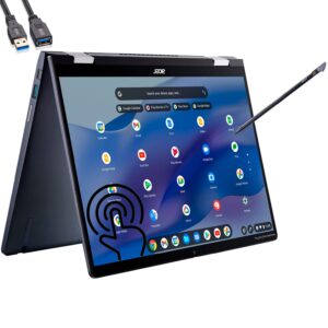 acer chromebook spin 714 14" touchscreen wuxga 2-in-1 laptop, 12th gen intel 10-core i5-1235u, 8gb lpddr4x ram, 1tb pcie ssd, wifi 6, bt 5.2, backlit kb, stylus, chrome os, broag usb extension cable