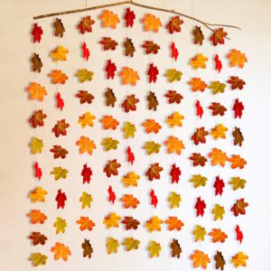 fhzytg fall maple leaf garland, artificial autumn maple leaves plants vine hanging garland for home garden kitchen office wedding wall doorway party backdrop decoration thanksgiving decor 6.6ft long