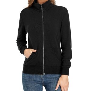 andy & natalie Women's Zip up Jackets Sweatshirts Jacket Stand Collar Jacket with Pockets