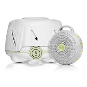 yogasleep sweet dreams baby gift set, dohm green + hushh portable travel white noise sound machine
