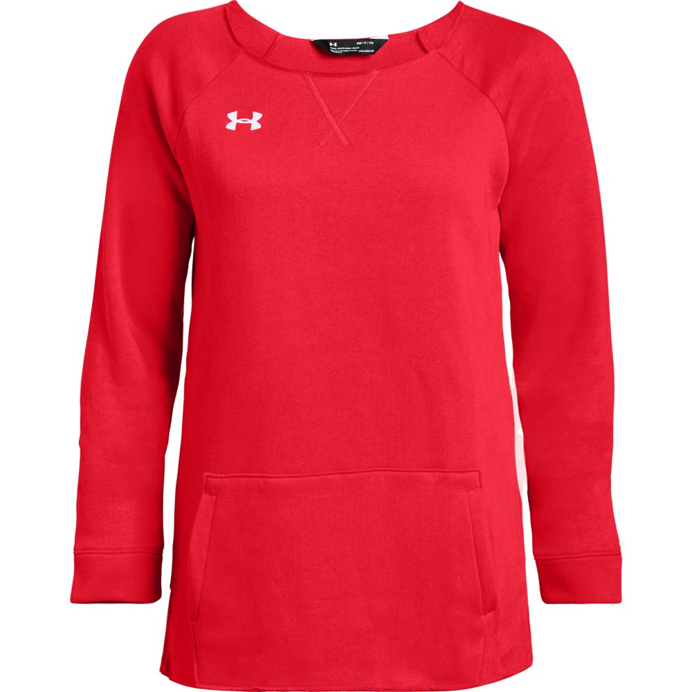 Under Armour Women's UA Hustle Fleece Crew MD Red