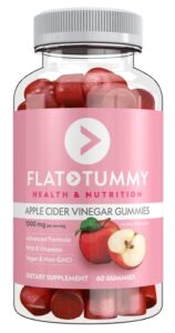 flat tummy tea apple cider vinegar gummies, 60 count – boost energy, detox, support gut health & healthy metabolism – vegan, non-gmo - made with apples, beetroot, vitamins b6 & b12, superfoods