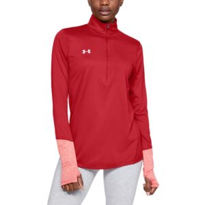 under armour women's ua locker ½ zip sm red