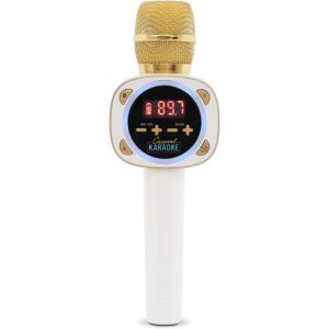 singing machine official carpool karaoke, the mic, bluetooth microphone for cars, white (cpk545) (renewed)