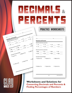 decimals and percents practice worksheets - worksheets and solutions for converting decimals and percents & finding percentages of numbers