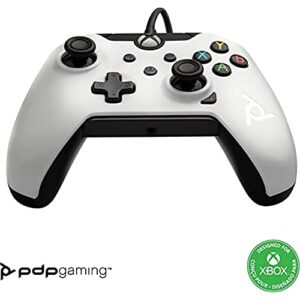 pdp wired game controller - xbox series x|s, xbox one, pc/laptop windows 10, steam gaming controller - usb - advanced audio controls - dual vibration videogame gamepad - artic white
