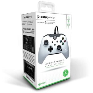 PDP Wired Game Controller - Xbox Series X|S, Xbox One, PC/Laptop Windows 10, Steam Gaming Controller - USB - Advanced Audio Controls - Dual Vibration Videogame Gamepad - Artic White