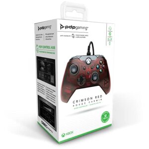 PDP Wired Game Controller - Xbox Series X|S, Xbox One, PC/Laptop Windows 10, Steam Gaming Controller - USB - Advanced Audio Controls - Dual Vibration Videogame Gamepad - Crimson Red