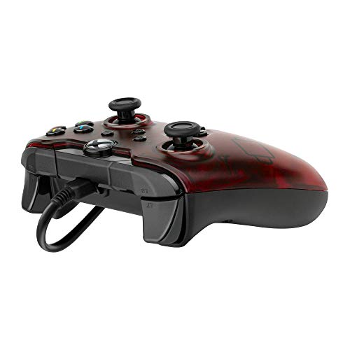 PDP Wired Game Controller - Xbox Series X|S, Xbox One, PC/Laptop Windows 10, Steam Gaming Controller - USB - Advanced Audio Controls - Dual Vibration Videogame Gamepad - Crimson Red