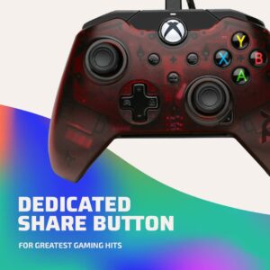 PDP Wired Game Controller - Xbox Series X|S, Xbox One, PC/Laptop Windows 10, Steam Gaming Controller - USB - Advanced Audio Controls - Dual Vibration Videogame Gamepad - Crimson Red