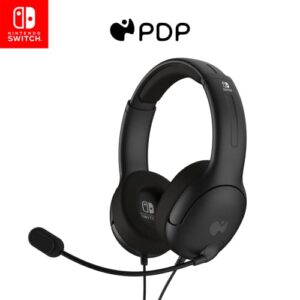 pdp gaming lvl40 stereo headset with mic for nintendo switch - pc, ipad, mac, laptop compatible - noise cancelling microphone, lightweight, soft comfort on ear headphones, 3.5mm jack - black