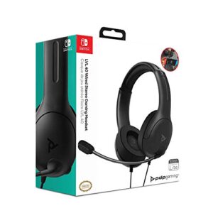 PDP Gaming LVL40 Stereo Headset with Mic for Nintendo Switch - PC, iPad, Mac, Laptop Compatible - Noise Cancelling Microphone, Lightweight, Soft Comfort On Ear Headphones, 3.5mm jack - Black