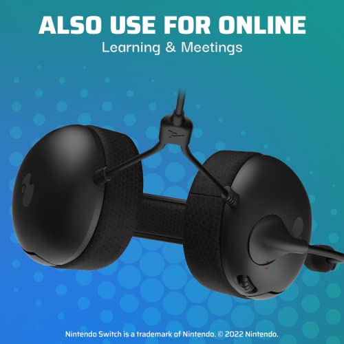 PDP Gaming LVL40 Stereo Headset with Mic for Nintendo Switch - PC, iPad, Mac, Laptop Compatible - Noise Cancelling Microphone, Lightweight, Soft Comfort On Ear Headphones, 3.5mm jack - Black