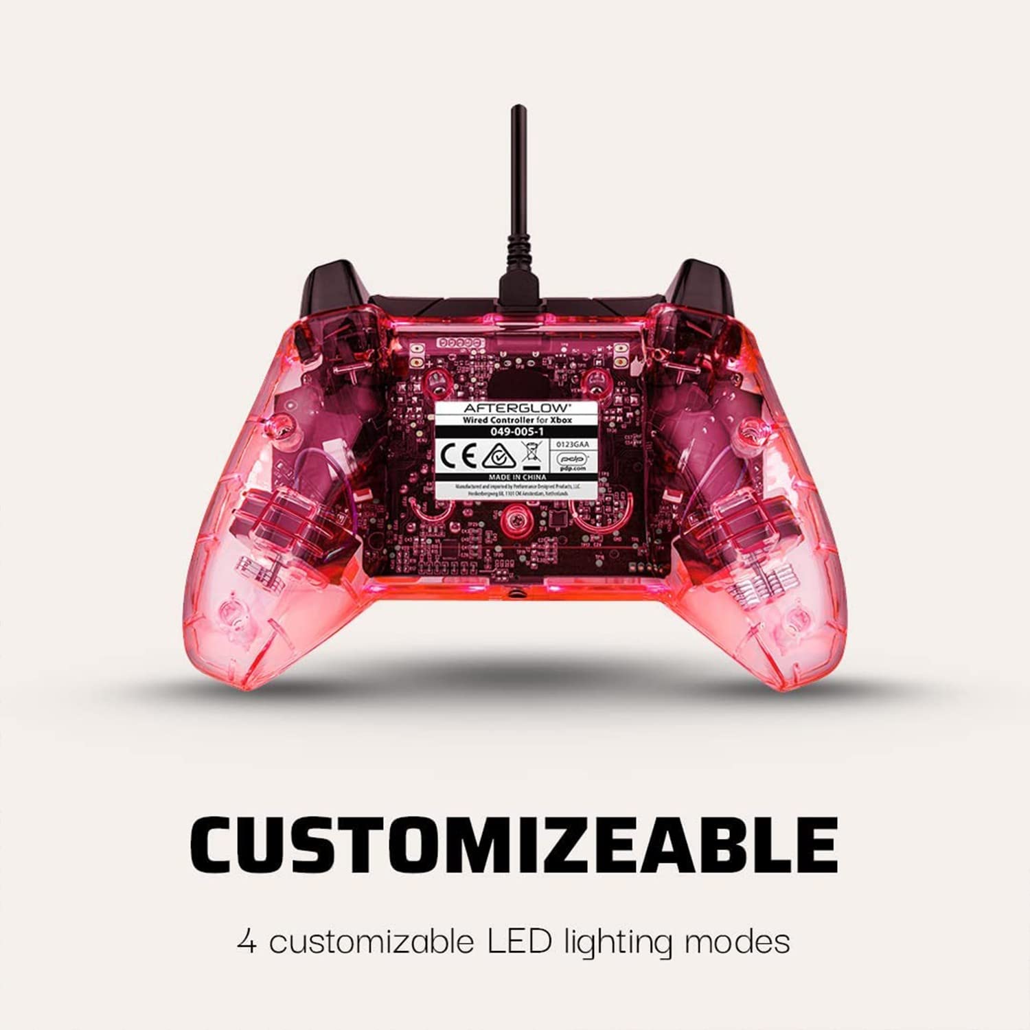 Afterglow LED Wired Game Controller - RGB Hue Color Lights - USB Connector - Audio Controls - Dual Vibration Gamepad- Xbox Series X|S, Xbox One, PC