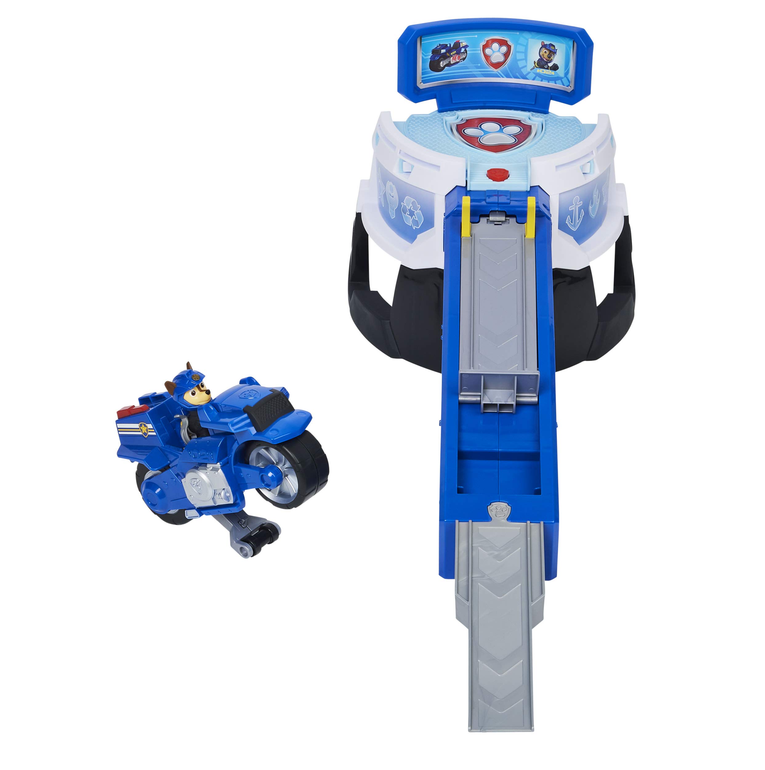 Paw Patrol, Moto Pups Moto HQ Playset Toy with Sounds and Exclusive Chase Figure and Motorcycle Vehicle