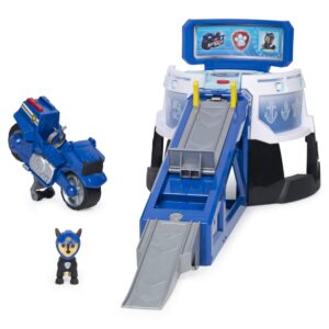 Paw Patrol, Moto Pups Moto HQ Playset Toy with Sounds and Exclusive Chase Figure and Motorcycle Vehicle