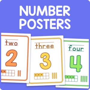 0-20 number posters –– counting & number sense classroom decor pack