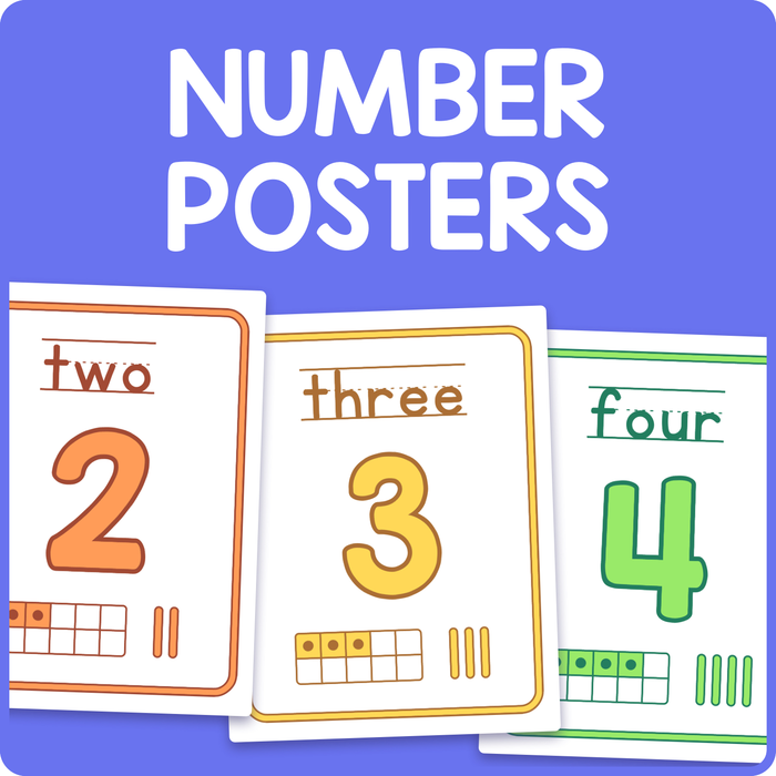 0-20 Number Posters –– Counting & Number Sense Classroom Decor Pack