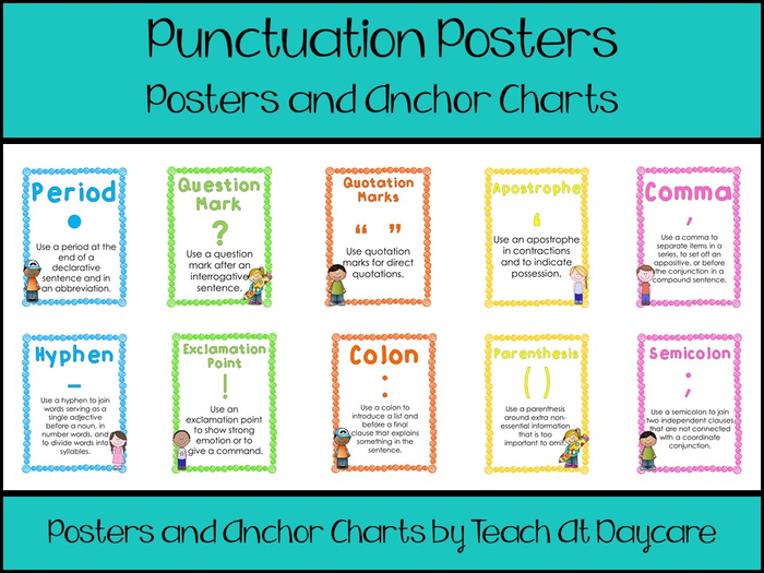 Printable Punctuation Anchor Charts and Posters