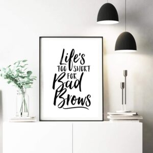 TWTQYC Motivational Quotes Art Canvas Poster Eyebrow Print Painting Fashion Wall Art Picture Make Up Poster Black and White Salon Decor -40x60cmx2 (No Frame)