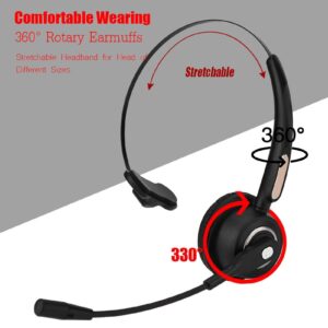 Socobeta Bluetooth Headset Call Center Headphones 12 Hours Call Noise Cancelling Bluetooth Call Center Headphones