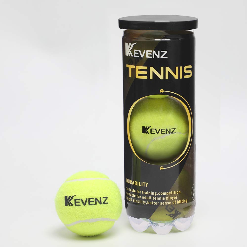 KEVENZ Professional Tennis Balls, Highly Elasticity, More Durable, for Competiton and Training, Pack of 12 (Green-4Cans, 12 Balls)