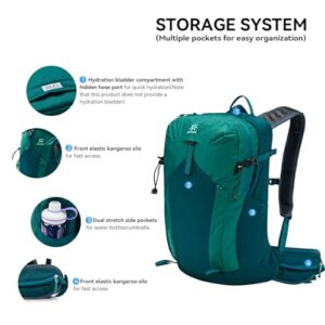 KAILAS Hurricane 26L Small Hiking Backpack Lightweight Daypack for Women Men Travelling Camping Outdoor Trekking Sea Green