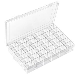 36 grids plastic organizer box with adjustable diviers for beads crafts jewelry fishing tackles earring container tool ((1.7in1.1in) 36grid)