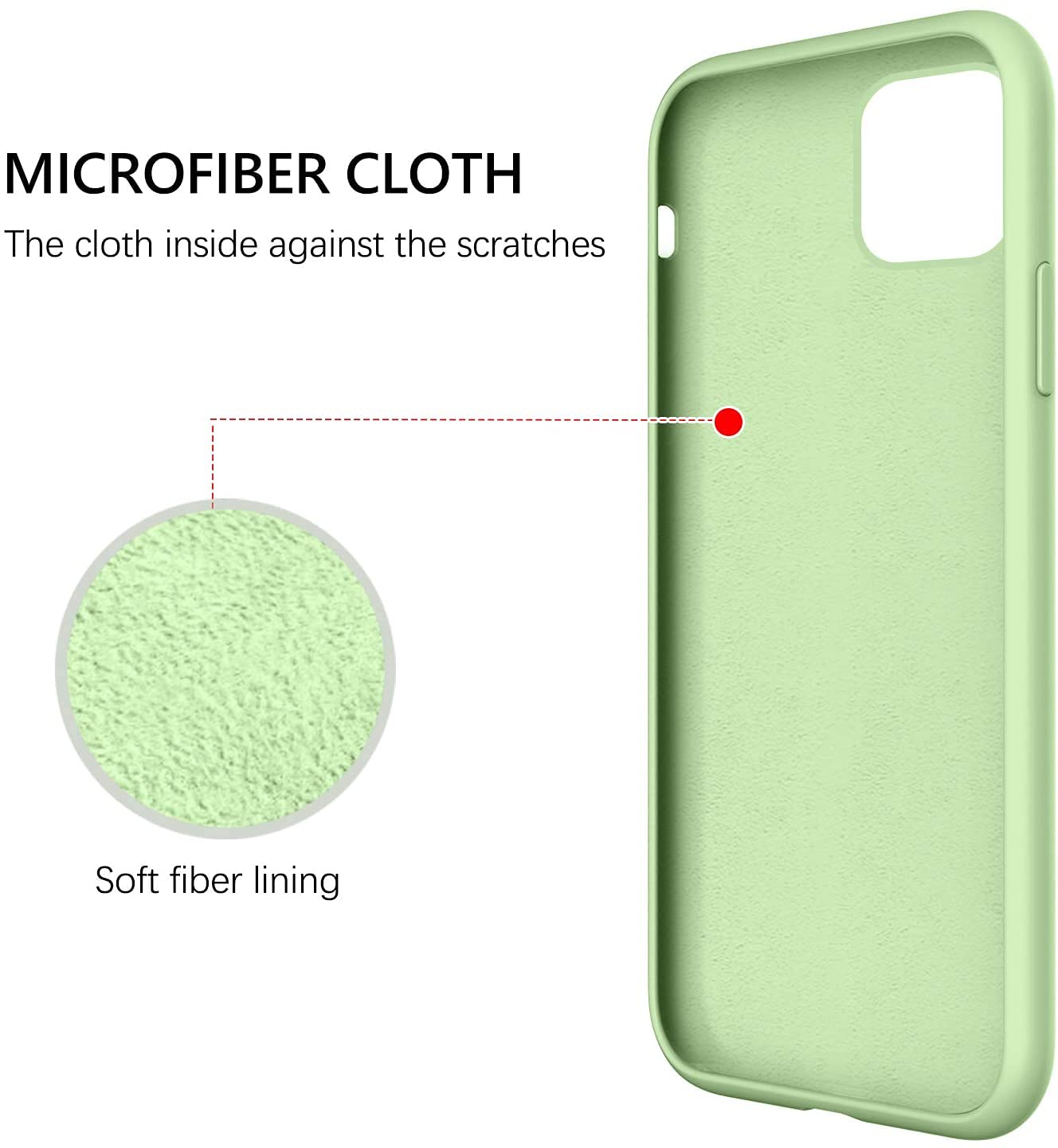 GUAGUA iPhone 11 Case Liquid Silicone Soft Gel Rubber Slim Lightweight Microfiber Lining Cushion Texture Cover Shockproof Protective Anti-Scratch Phone Case for iPhone 11 6.1-inch 2019 Matcha Green