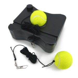 taktzeit tennis trainer rebound baseboard self tennis training equipment tennis practice rebounder with 2 string tennis balls (black)
