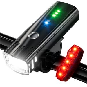 ipsxp 3000 lumens bike light set usb rechargeable bicycle front headlight and back taillight 4 light modes easy to install for men women kids road mountain cycling