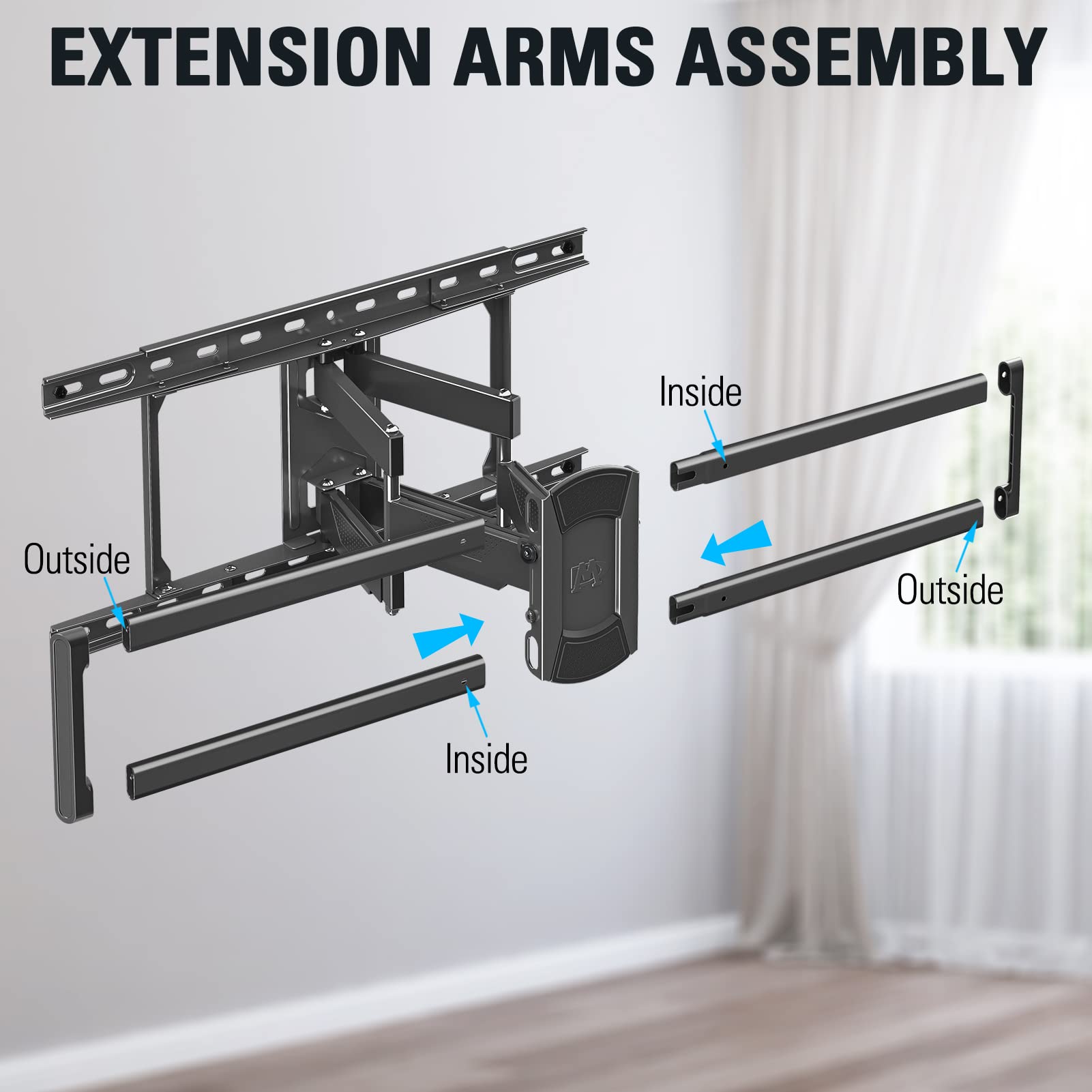 Mounting Dream UL Listed Full Motion TV Mount for Most 42-84 Inch TVs, Adjustable TV Wall Mount Swivel and Tilt, Loading 100 LBS, Max VESA 600x400mm, Fits 16", 18", 24" Studs MD2617-24K