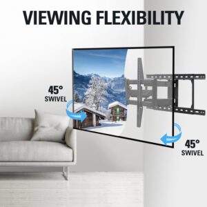 Mounting Dream UL Listed Full Motion TV Mount for Most 42-84 Inch TVs, Adjustable TV Wall Mount Swivel and Tilt, Loading 100 LBS, Max VESA 600x400mm, Fits 16", 18", 24" Studs MD2617-24K