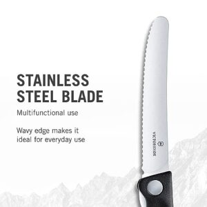 Victorinox Swiss Classic Foldable Paring Knife, Wavy Edge Black 4.3 in