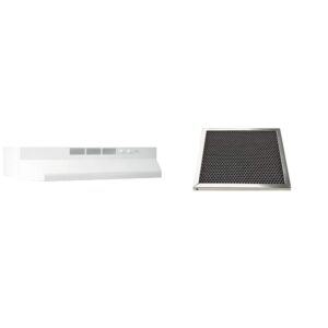 broan-nutone 24-inch white under-cabinet range hood insert + air king 7-5/8-inch silver replacement charcoal odor filter