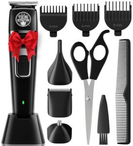 beard trimmer for men - mens electric razor, hair clippers for beard. adjustable and portable beard grooming kit for men.