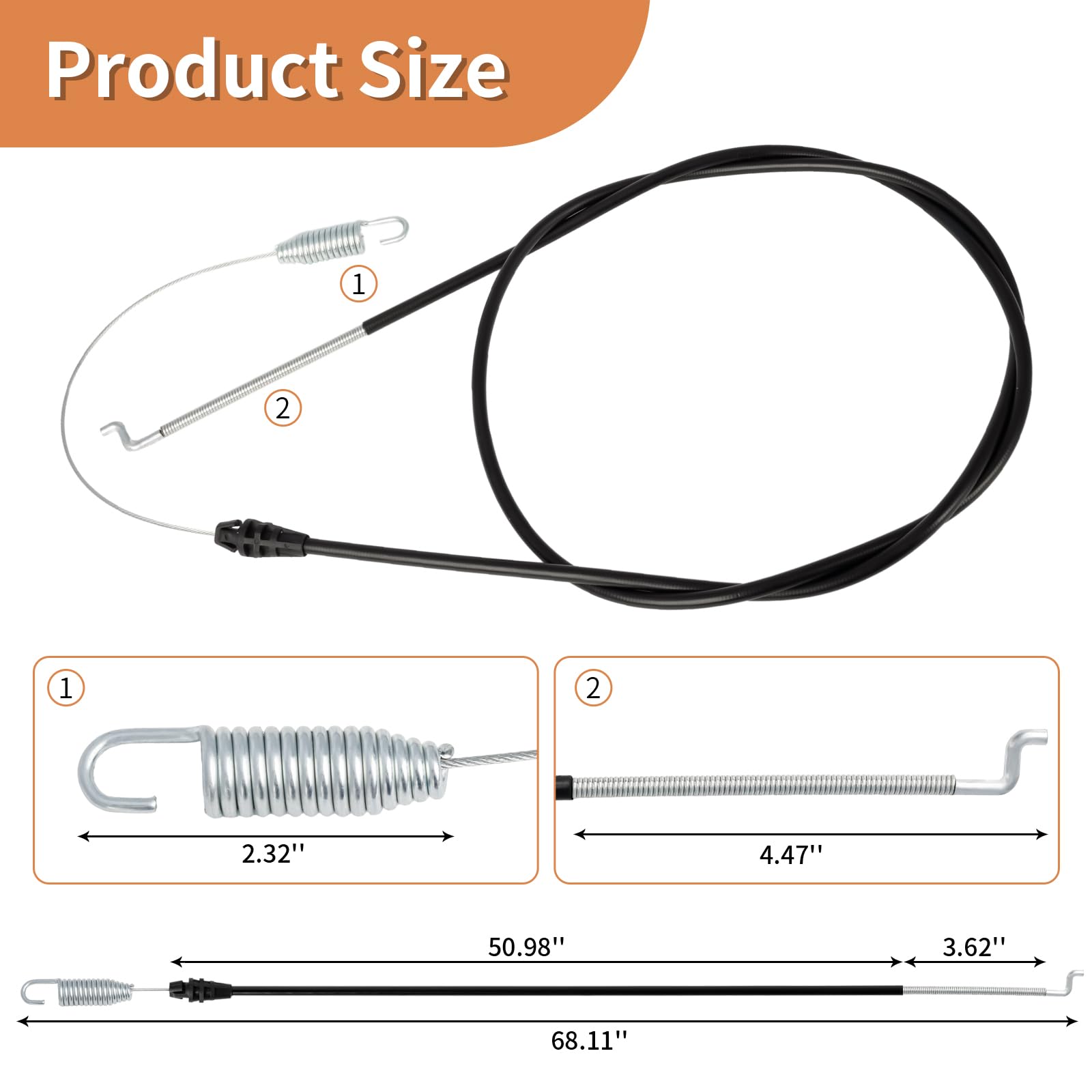 UP2WIN 105-1845 Traction Cable Drive Cable Compatible with Toro Lawn Mower 20016 20065 20005 20007 20064 20072A Front Wheel Drive Propelled Walk Mower