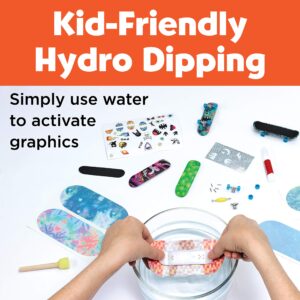 Creativity for Kids Hydro-Dip Custom Skate Studio – Mini Finger Skateboards for Kids – Customize 5 Skate Decks