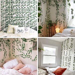 COCOBOO 15pcs 105 Feet Vines for Bedroom, Fake Ivy Vines with Fake Leaves, Artificial Plants Ivy Greenery Garland for Home Decorations Indoor, Wedding Party Garden Aesthetic Decorations