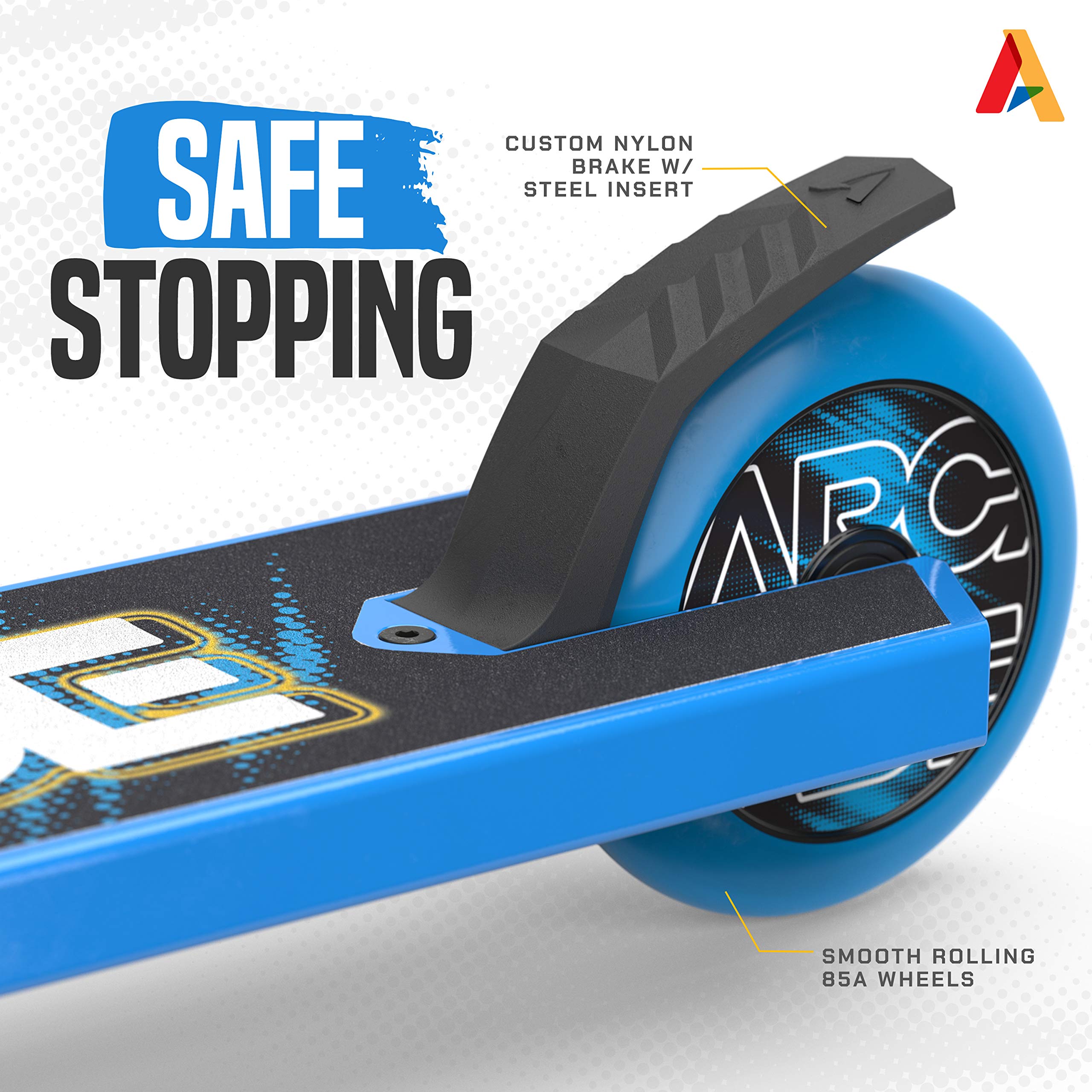 ARCADE Rogue BMX Pro Scooter - Skatepark Scooter for Tricks - Scooter Pro Trick Scooters - Beginner Stunt Scooters for Kids & Pre Teens Ages 7 Years & Up - Boys & Girls Colors Monopatin Scotter (Blue)