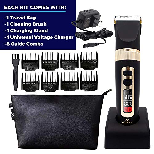 Equinox International, Beard Trimmer for Men - Hair Trimmer - Professional Electric Shaver with Men's Grooming Kit - Rechargeable, Cordless Clipper for Face and Body -Waterproof - Includes 8 Guards