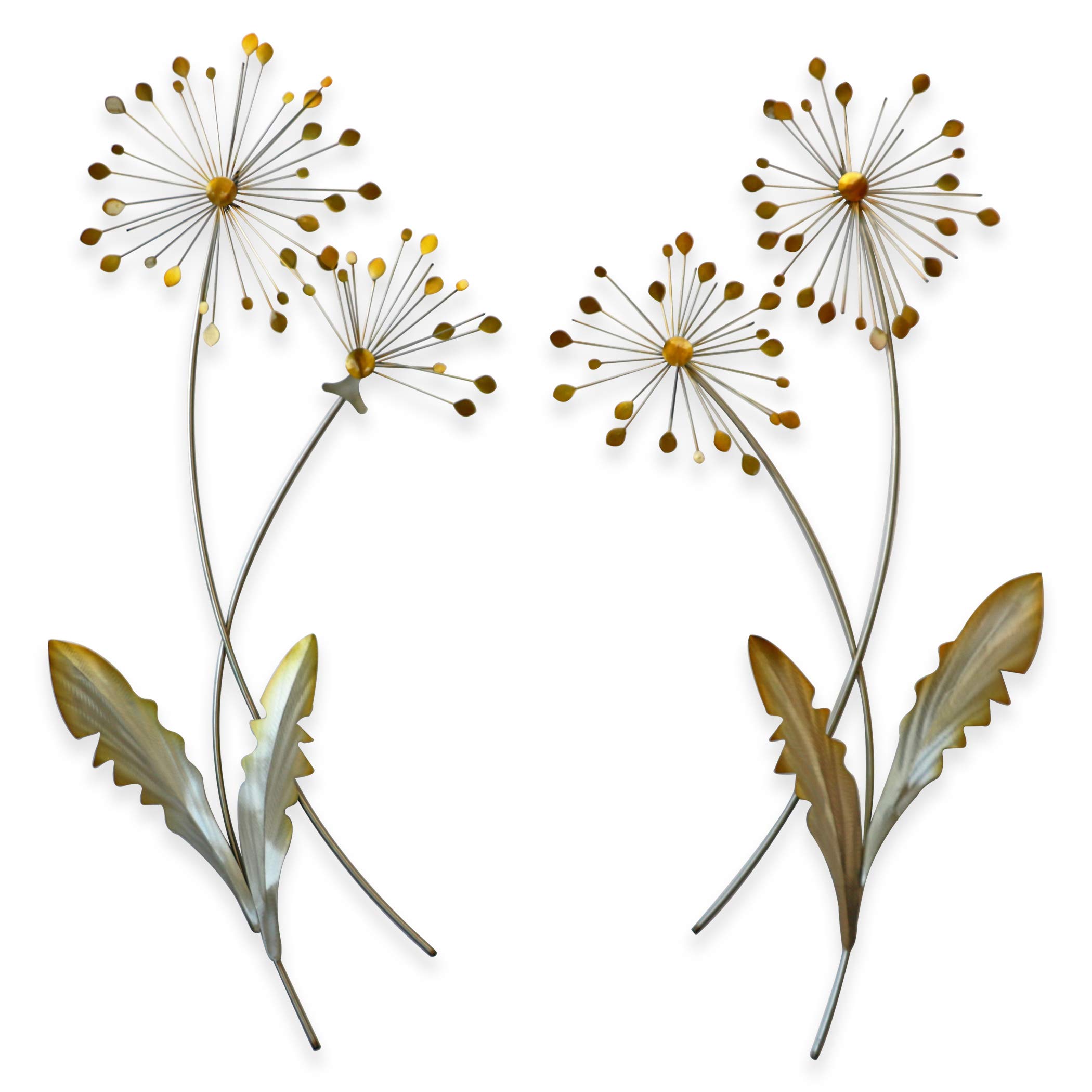 T.I. Design Dandelion Floral Contemporary Metal Wall Decor Set