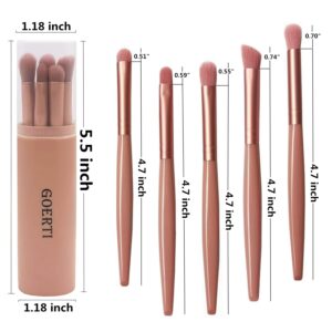 Eye Makeup Brushes Set with Travel Case 5Pcs Essential Eyeshadow Brush Blending and Shading Smudge (Pink)